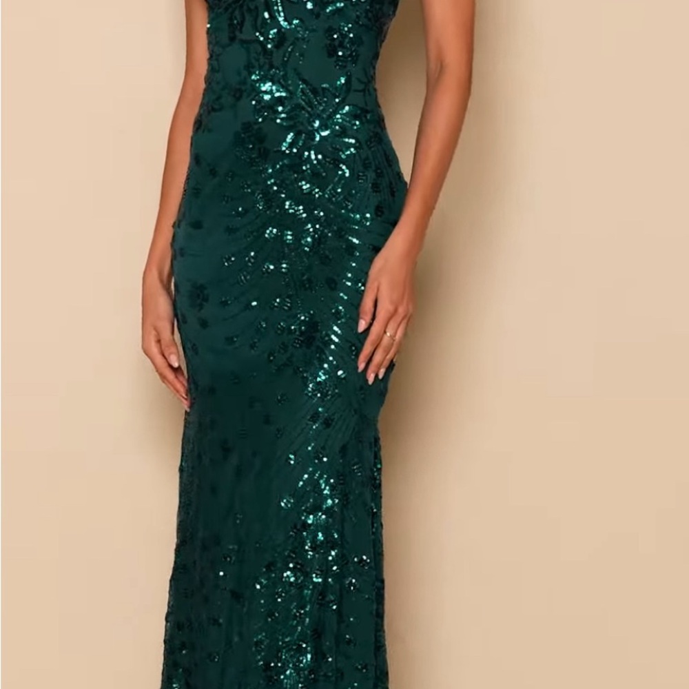 Lulus Forest Green Lace Up Maxi Dress